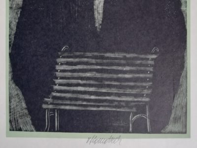 V. Komárek Lavička dřevoryt