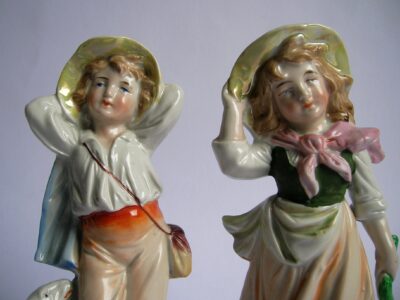 Venkované - párová figura - porcelán