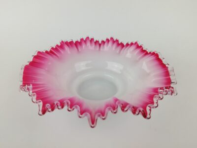 Růžová miska - vrstvené sklo